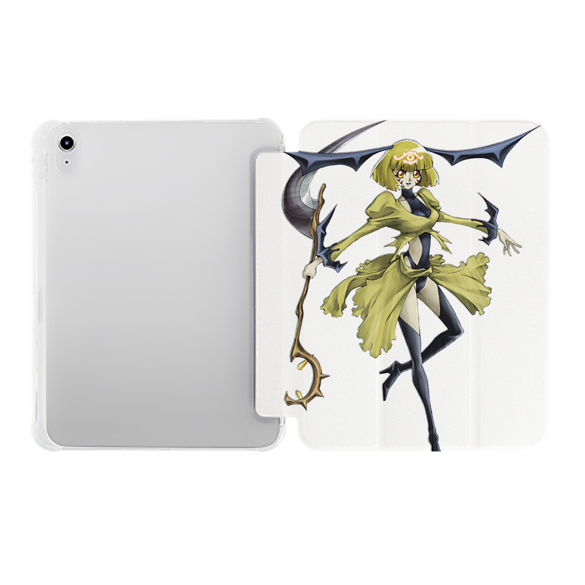 （画像用） 遊☆戯☆王 Yu-Gi-Oh! IPad ケース ペン収納付き 三つ折りスタンド PUレザー×シリコン 対応機種9.5/10.5/10.9インチ